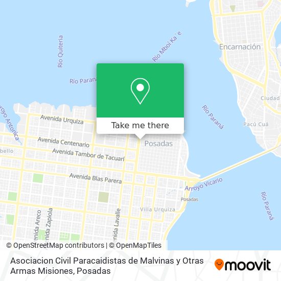 Mapa de Asociacion Civil Paracaidistas de Malvinas y Otras Armas Misiones