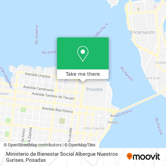 Ministerio de Bienestar Social Albergue Nuestros Gurises map