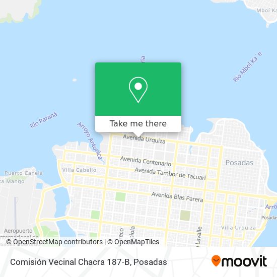 Mapa de Comisión Vecinal Chacra 187-B