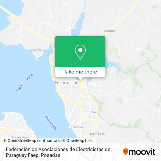 Mapa de Federación de Asociaciones de Electricistas del Paraguay Faep
