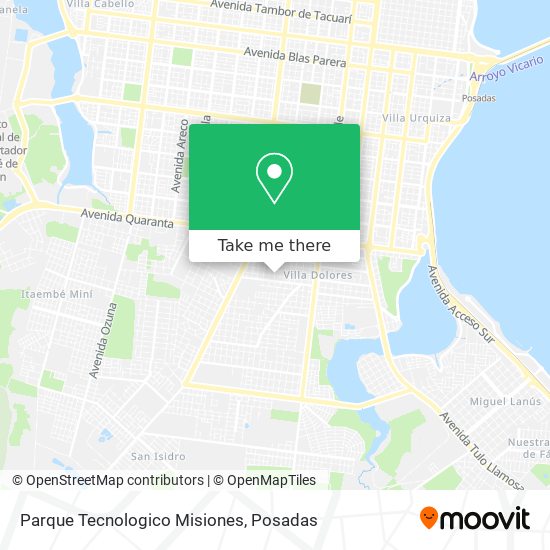 Parque Tecnologico Misiones map