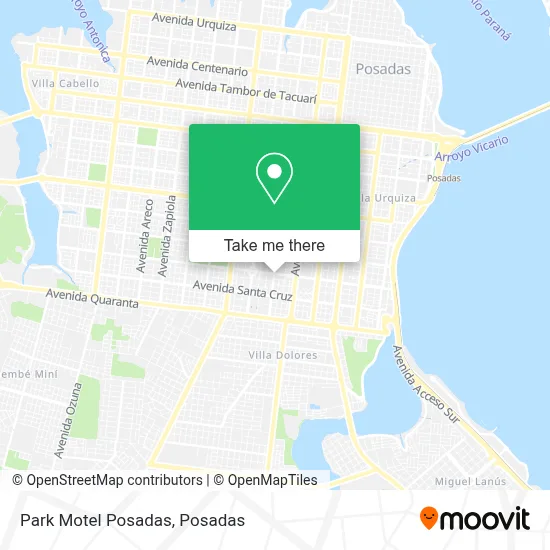 Park Motel Posadas map