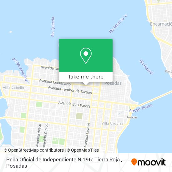 Peña Oficial de Independiente N 196: Tierra Roja. map