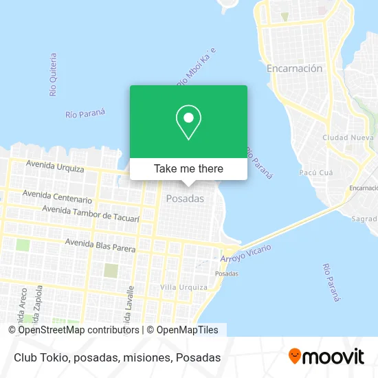 Club Tokio, posadas, misiones map