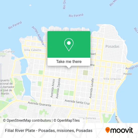 Filial River Plate - Posadas, misiones map