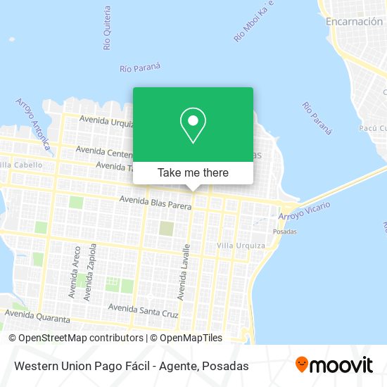 Mapa de Western Union Pago Fácil - Agente