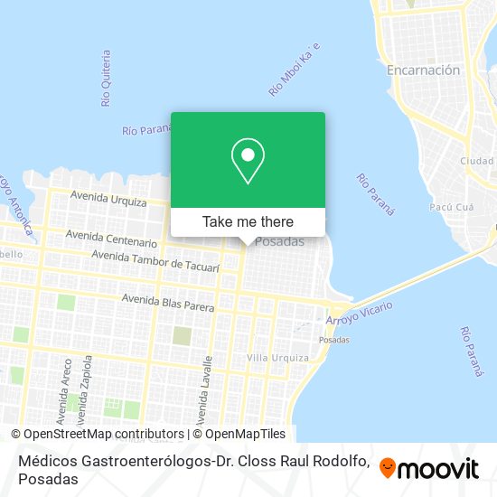 Mapa de Médicos Gastroenterólogos-Dr. Closs Raul Rodolfo