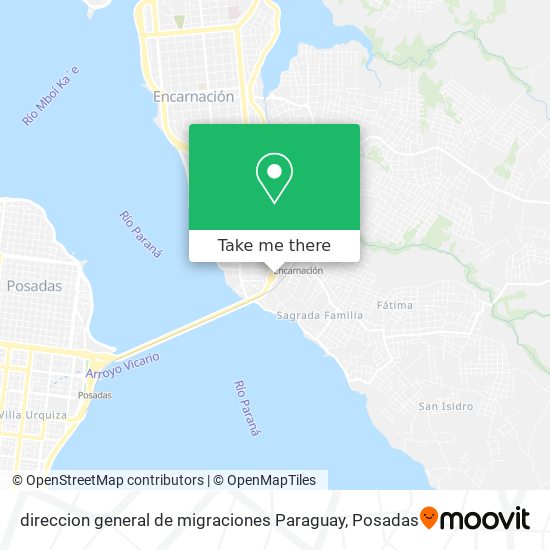 direccion general de migraciones Paraguay map