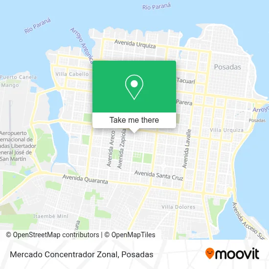 Mercado Concentrador Zonal map