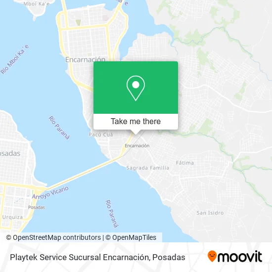 Mapa de Playtek Service Sucursal Encarnación
