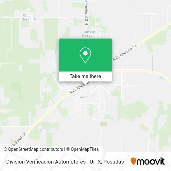 Division Verificación Automotores - Ur IX map