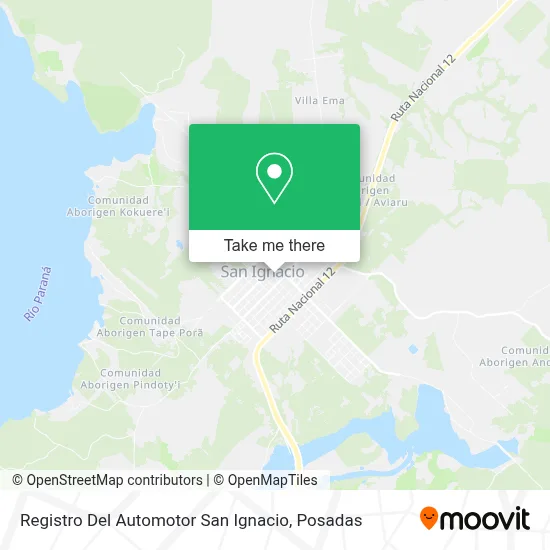 Registro Del Automotor San Ignacio map