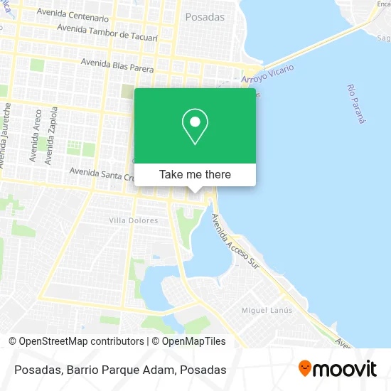 Posadas, Barrio Parque Adam map