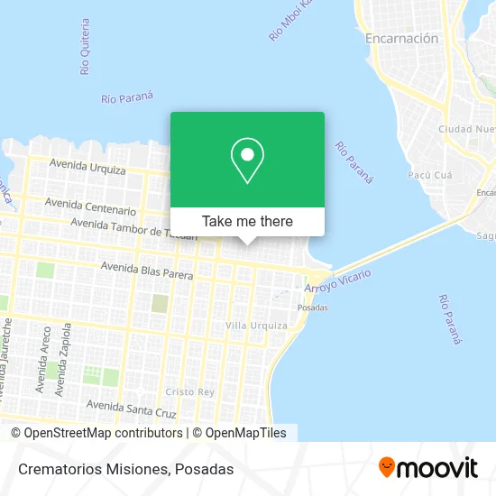 Crematorios Misiones map
