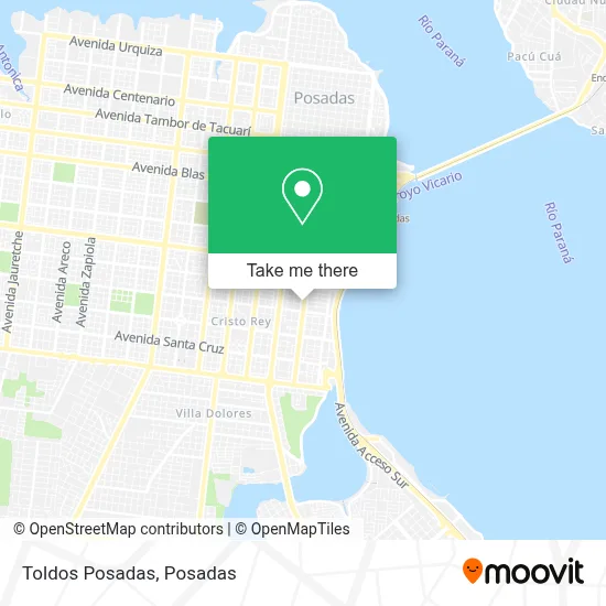 Toldos Posadas map