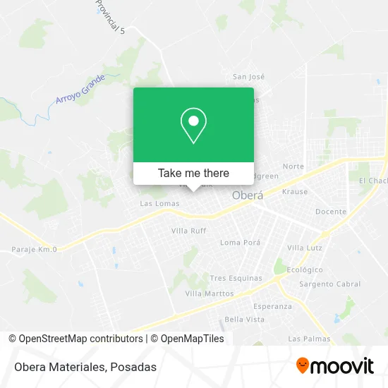 Obera Materiales map