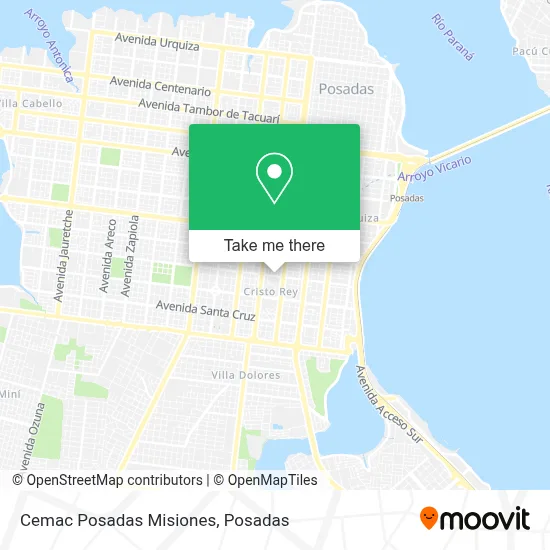 Cemac Posadas Misiones map
