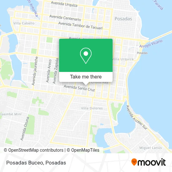 Posadas Buceo map