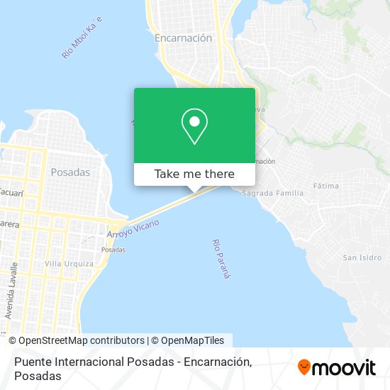 Mapa de Puente Internacional Posadas - Encarnación