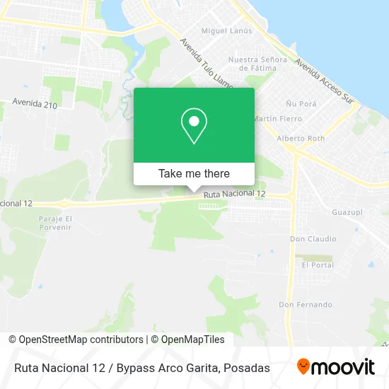Ruta Nacional 12 / Bypass Arco Garita map