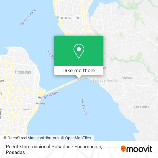 Mapa de Puente Internacional Posadas - Encarnación