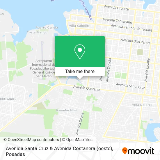 Avenida Santa Cruz & Avenida Costanera (oeste) map
