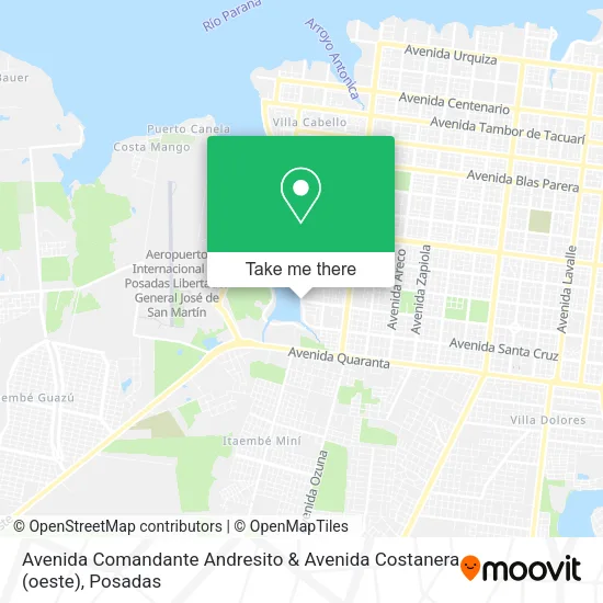 Avenida Comandante Andresito & Avenida Costanera (oeste) map