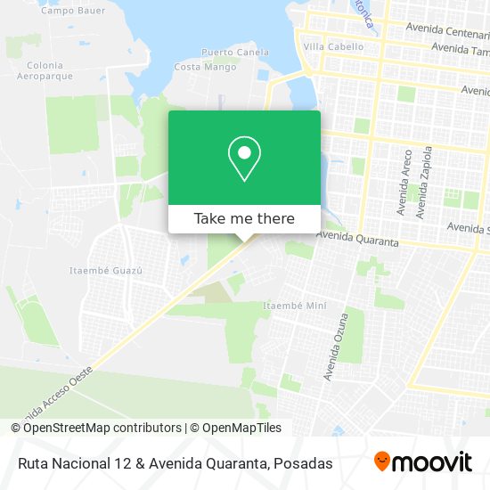 Ruta Nacional 12 & Avenida Quaranta map