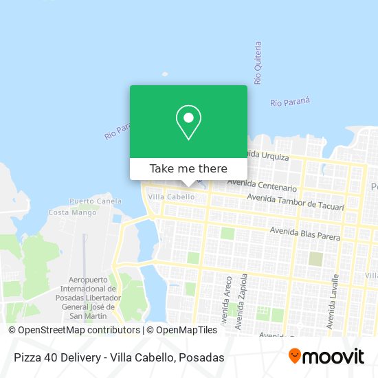 Mapa de Pizza 40 Delivery - Villa Cabello