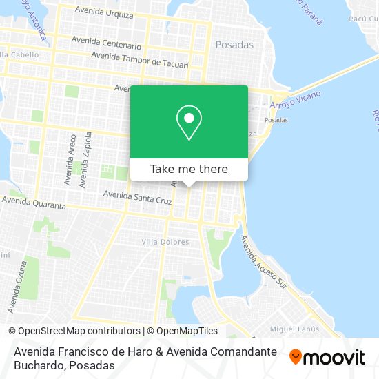 Mapa de Avenida Francisco de Haro & Avenida Comandante Buchardo