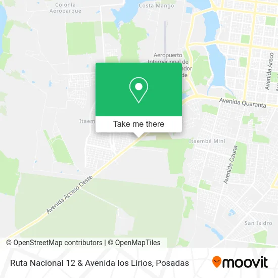 Ruta Nacional 12 & Avenida los Lirios map