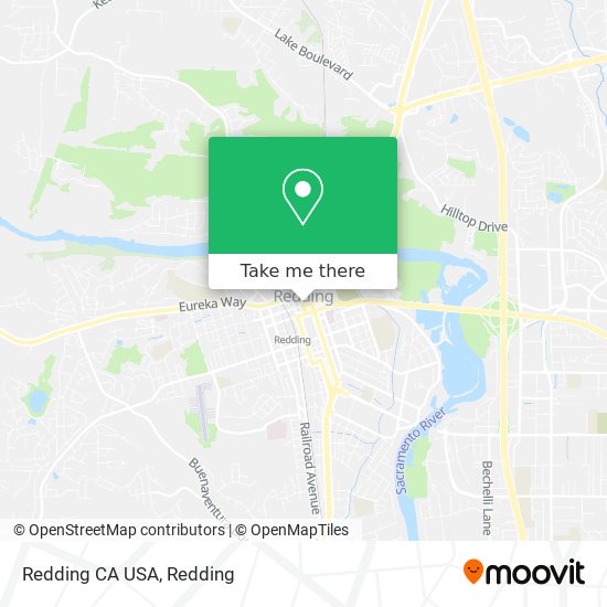 Redding CA USA map