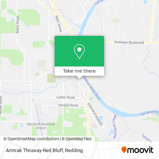 Amtrak Thruway-Red Bluff map