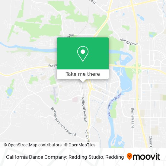 Mapa de California Dance Company: Redding Studio