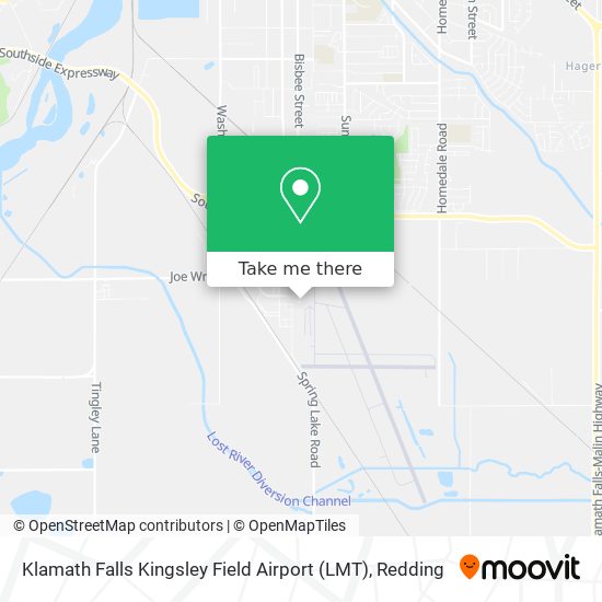 Mapa de Klamath Falls Kingsley Field Airport (LMT)