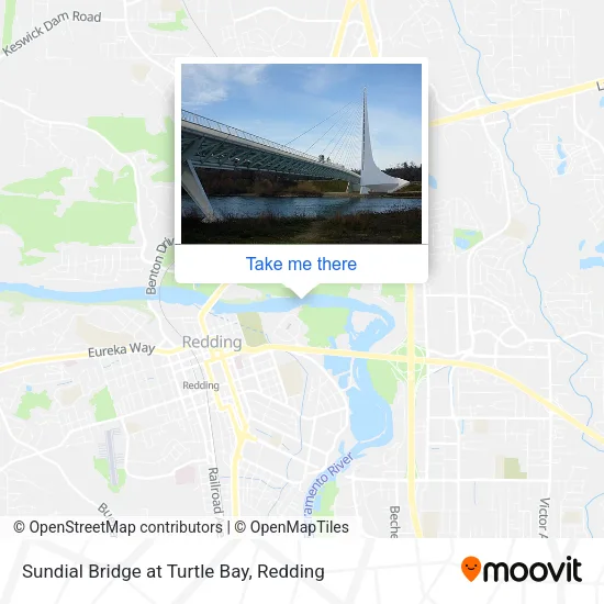 Sundial Bridge at Turtle Bay map