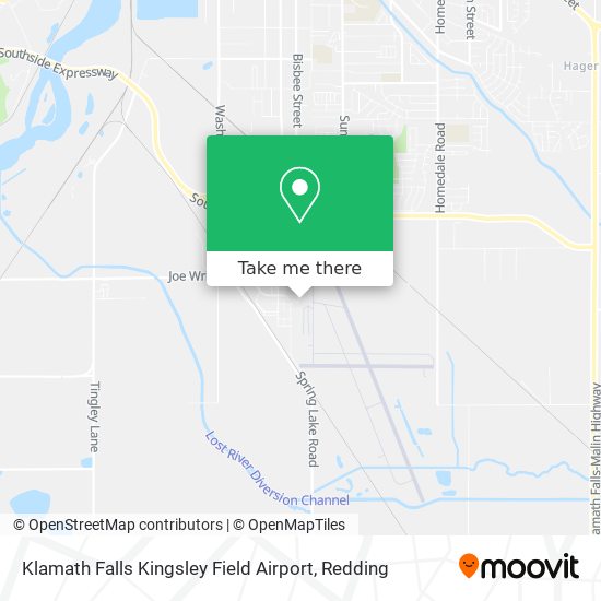 Klamath Falls Kingsley Field Airport map