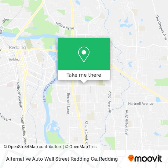 Mapa de Alternative Auto Wall Street Redding Ca