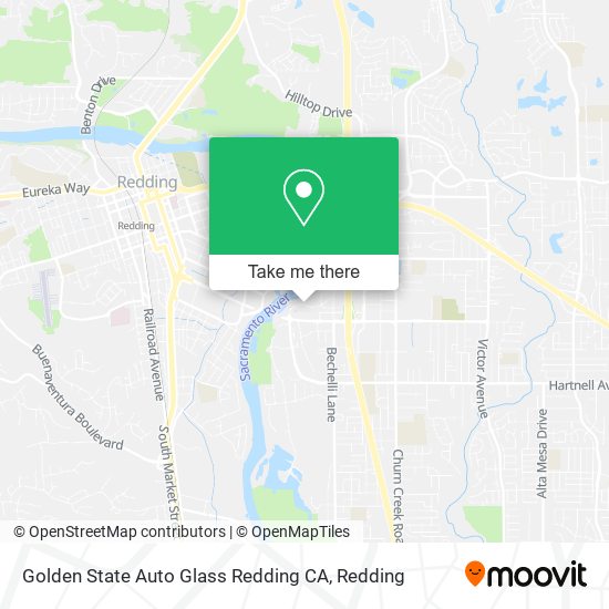 Golden State Auto Glass Redding CA map