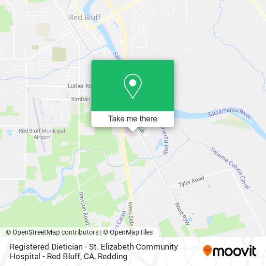Registered Dietician - St. Elizabeth Community Hospital - Red Bluff, CA map