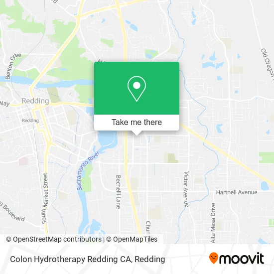 Colon Hydrotherapy Redding CA map