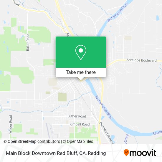 Mapa de Main Block Downtown Red Bluff, CA