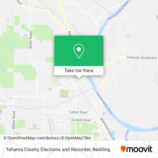 Mapa de Tehama County Elections and Recorder