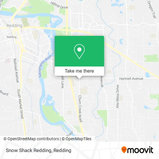 Snow Shack Redding map