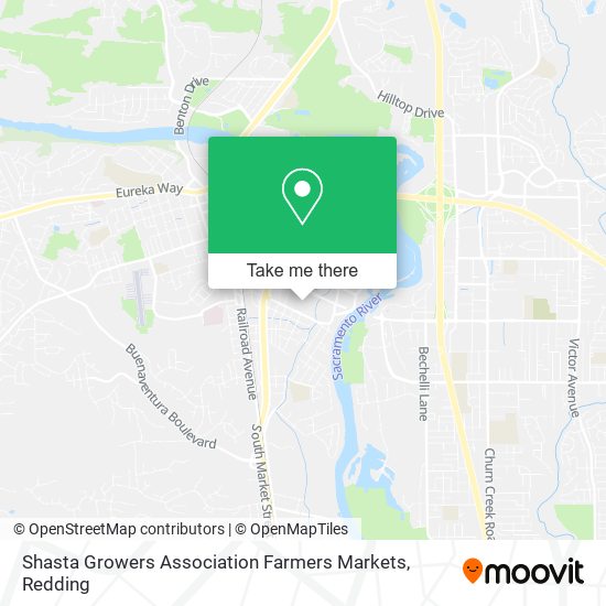 Mapa de Shasta Growers Association Farmers Markets