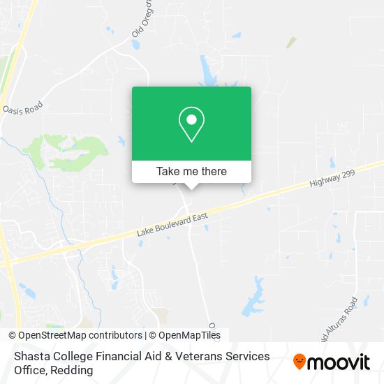 Mapa de Shasta College Financial Aid & Veterans Services Office