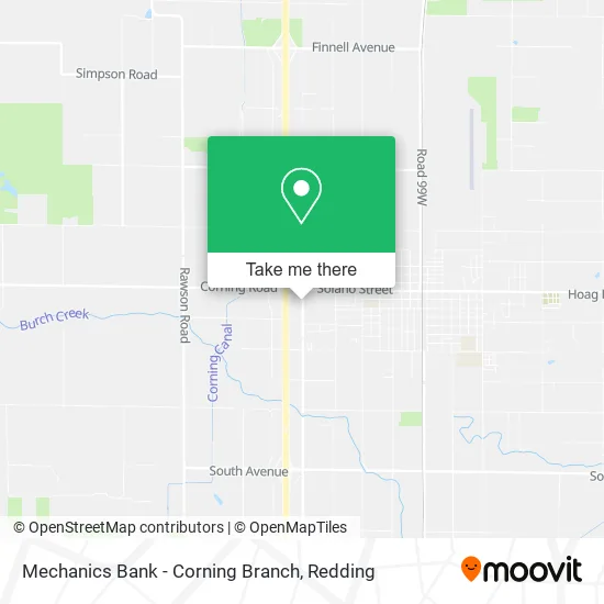 Mechanics Bank - Corning Branch map