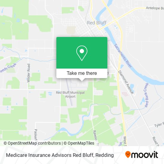 Mapa de Medicare Insurance Advisors Red Bluff