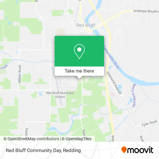 Red Bluff Community Day map