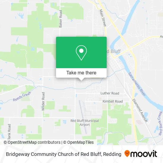 Bridgeway Community Church of Red Bluff map
